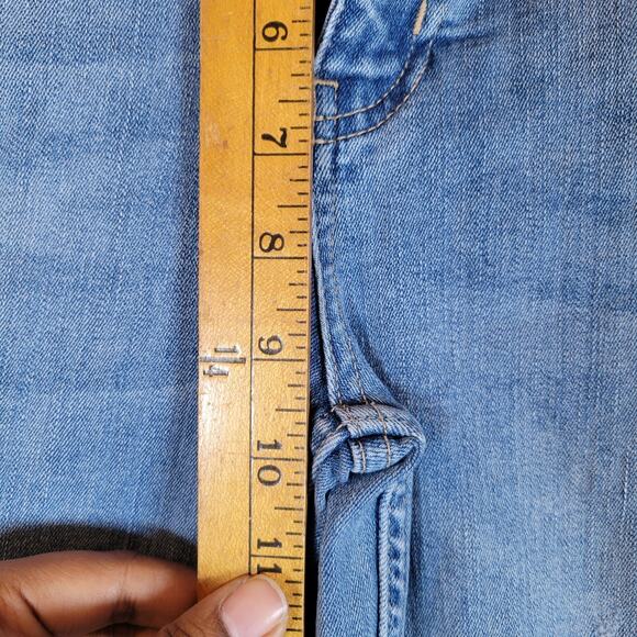 Free People Womens Great Heights Frayed Skinny Jeans Size 29 Blue Denim Raw Hem - Picture 6 of 8